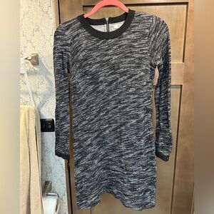 Madewell Marled contrast black zip Cotton Knit dress Size XS